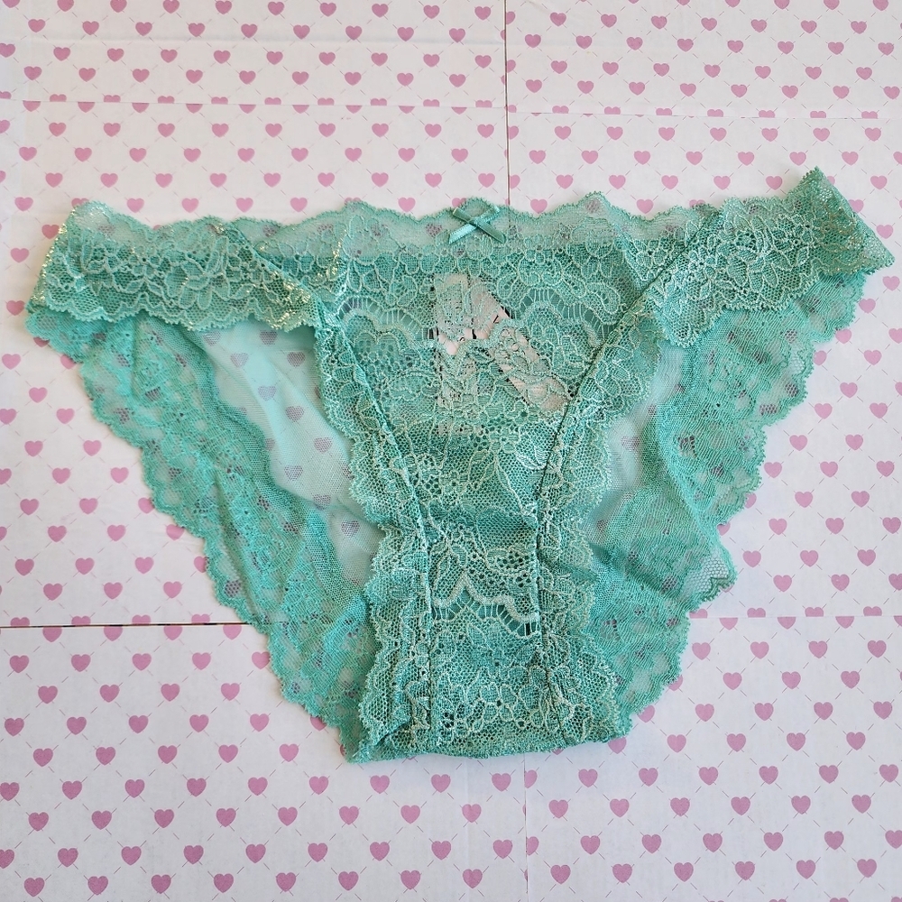 Victoria’s Secret green lace cheekini panty